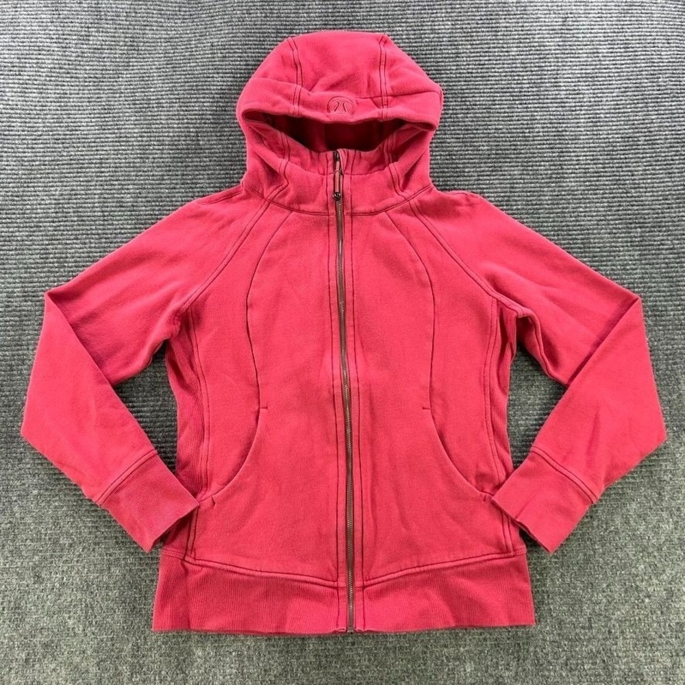 Lululemon Scuba Hoodie Full Zip Womens 10 Pink Athleisure Train Workout Gym Warm - Picture 2 of 10